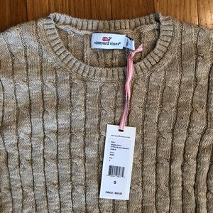 NWT Vineyard vines cotton cable crew sweater sz: S